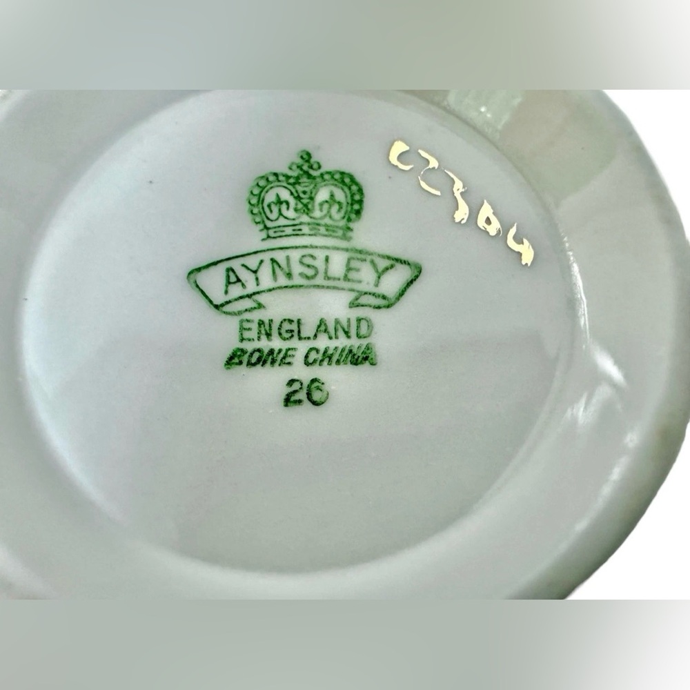 Aynsley England Vintage 50's Blue Bone China #26 Nigella Flower Tea Cup & Saucer - Picture 15 of 16